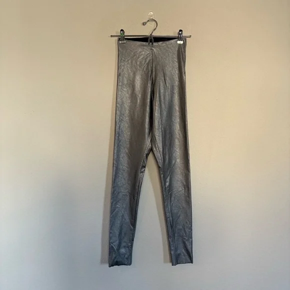 Commando Faux Leather Legging Metallic Silver Platinum NWT - Picture 2 of 7